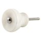 White Stone Tulip Cabinet Knobs